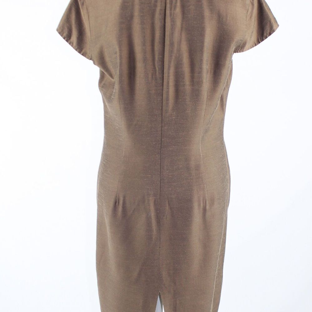 Light brown SHERRIE BLOOM cap sleeve shift dress10 - Picture 7 of 8